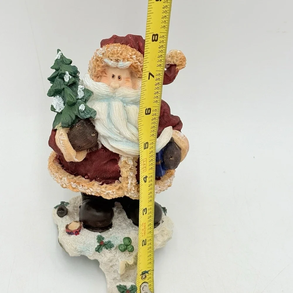 Vintage Santa Claus Stocking Holder Resin Mantel Hook Christmas Decor 8